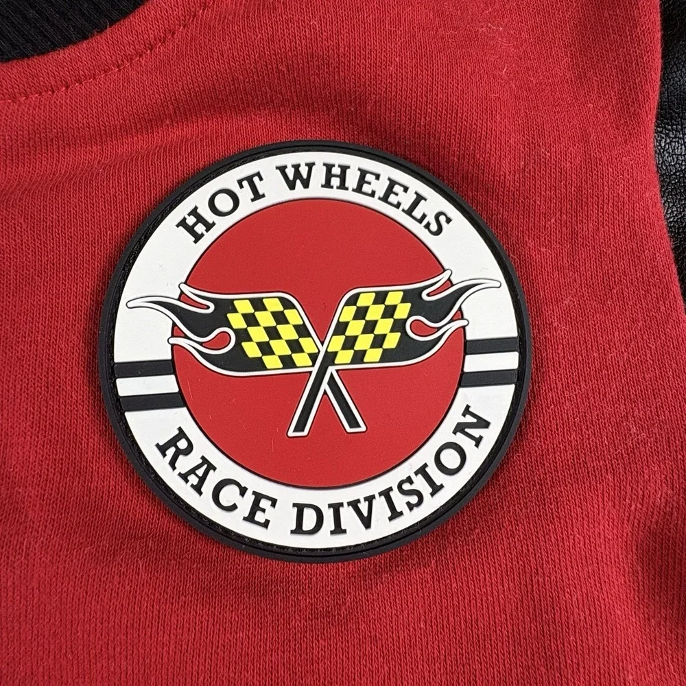 Hot Wheels Jacket Boys 2T Red Black Varsity Bomber Racing League Race Car Toys